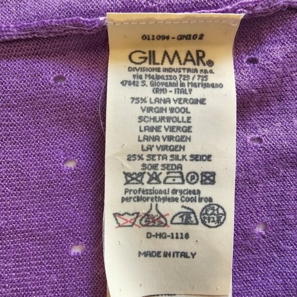 Authen Iceberg beaded purpul long sleeves cardigan 75 virgon wool 25silk M - Picture 6 of 7